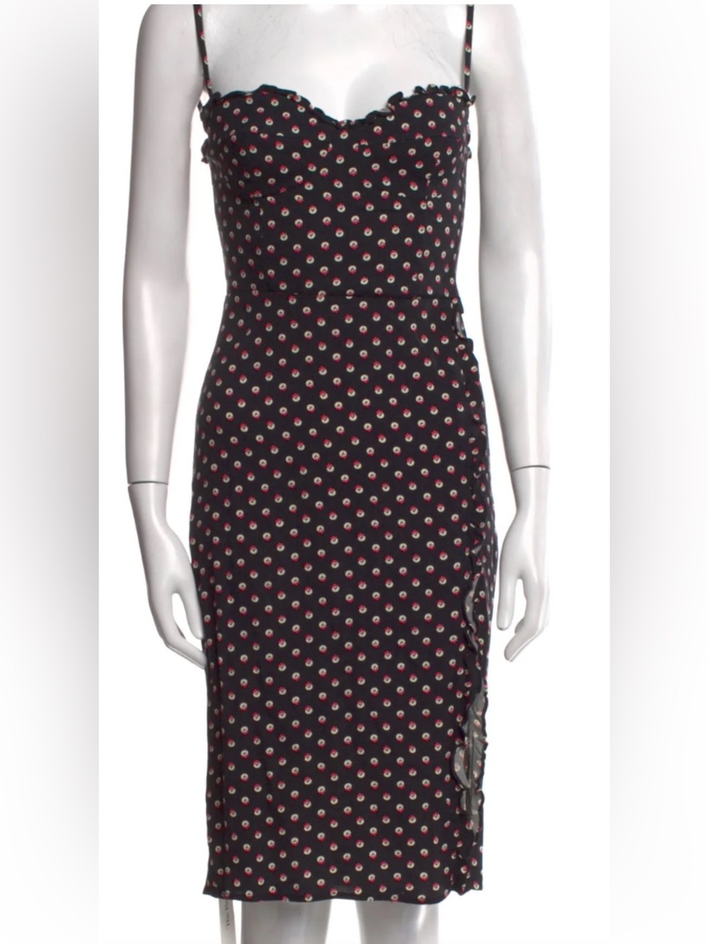 Reformation Black Midi Slip Dress 10 EUC runs small